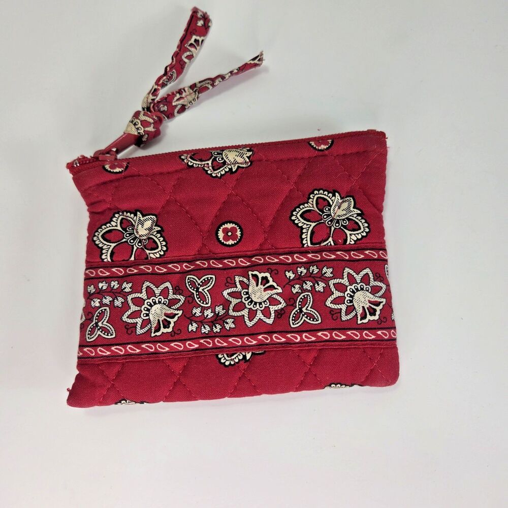 Vera Bradley Red Bandana Coin Purse / Zip ID Case